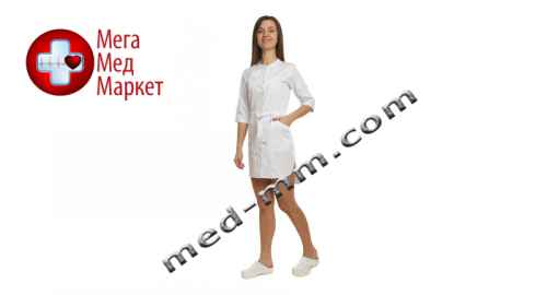 Купить Медицинский халат женский Дели белый №92 цена, характеристики, отзывы